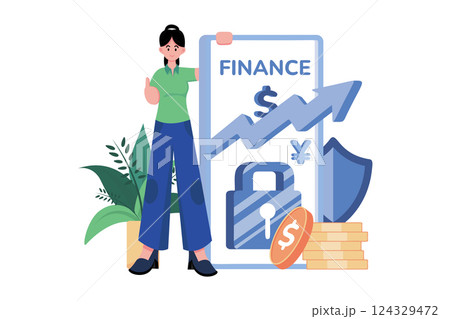 Finance Security Illustration concept on white background Finance Security Illustration concept on white background 124329472