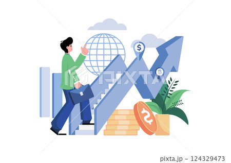 Finance Growth Illustration concept on white background 124329473