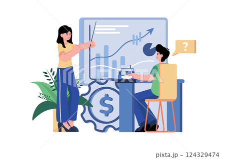 Finance Education Illustration concept on white background Finance Education Illustration concept on white background 124329474