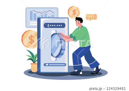 Cryptocurrency Exchange Illustration concept on white background 124329481