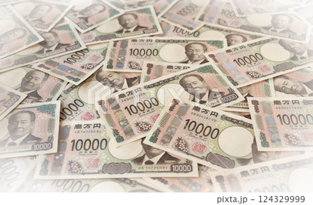 一万円札背景　背景素材　紙幣（渋沢栄一）　現金 124329999
