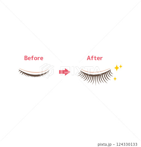 アイメイク前と後の比較 before after 124330133