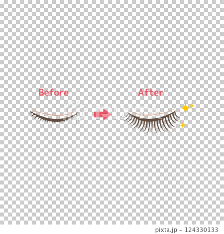 アイメイク前と後の比較 before after 124330133
