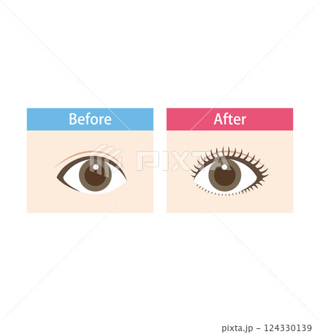 アイメイク前と後の比較 before after 124330139