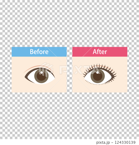 アイメイク前と後の比較 before after 124330139