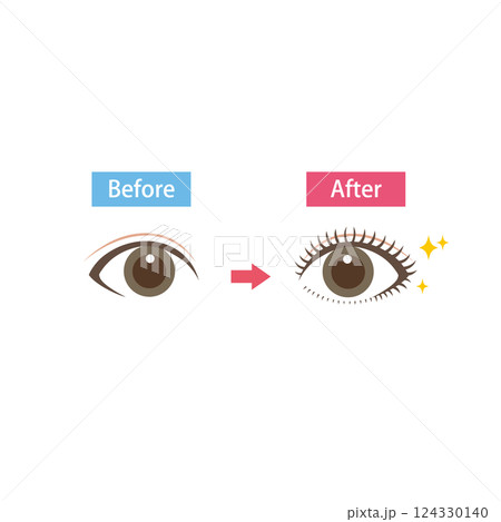 アイメイク前と後の比較 before after 124330140