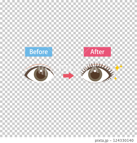 Comparison before and after eye makeup Comparison before and after eye makeup 124330140