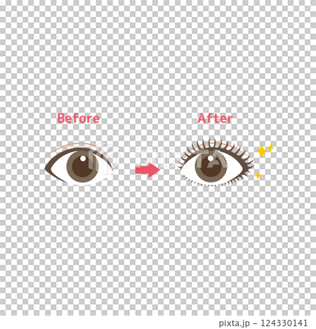 Comparison before and after eye makeup Comparison before and after eye makeup 124330141