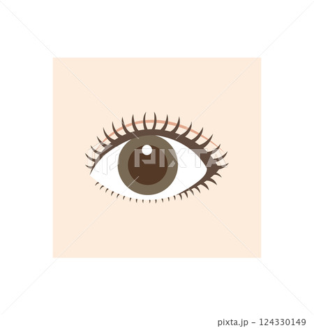 まつ毛が長い二重まぶたの目のイラスト まつ毛が長い二重まぶたの目のイラスト 124330149