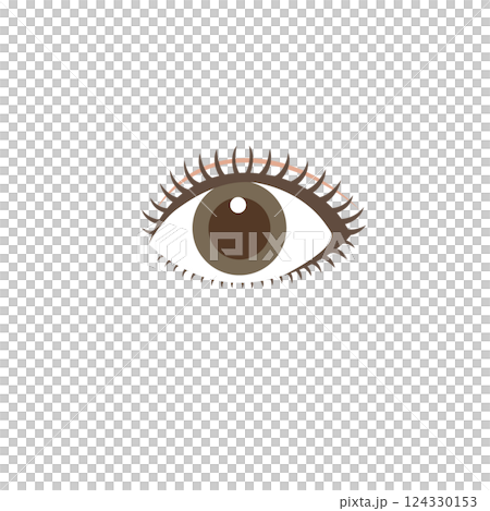 まつ毛が長い二重まぶたの目のイラスト 124330153