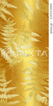 Golden fern silhouettes create a luxurious, elegant, and organic background design, perfect for upscale projects 124331044