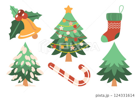 Flat Design Christmas and New Year Elements 124331614