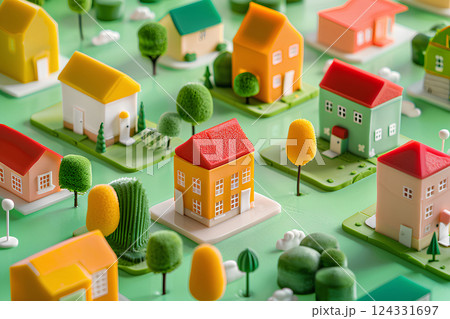 美味しそうなカラフルな住宅のアイコン素材（3D）-3 124331697