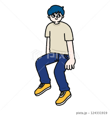 座っている男性 座っている男性 124331919