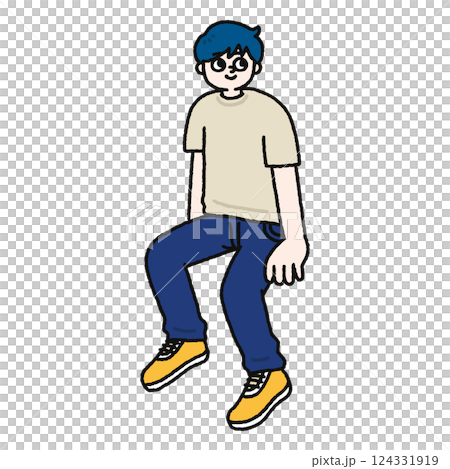 座っている男性 座っている男性 124331919