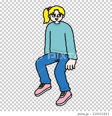 座っている女性 座っている女性 124331921