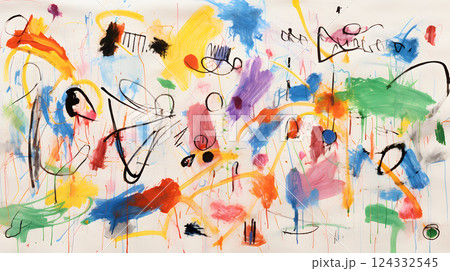 カラフルなペンキとインクアートの背景 124332545