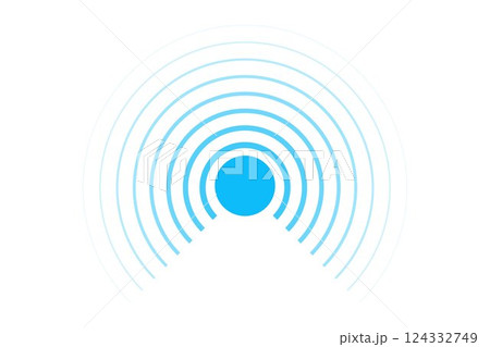 Sonar sound waves icons wireless wifi, radial line media, Radio, radar station signal. Scan, rings circle ripples 124332749