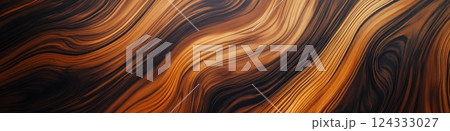 Dark wood grain forming wavy pattern background texture Dark wood grain forming wavy pattern background texture 124333027