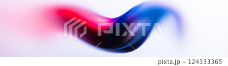 Abstract red and blue swirling shape on white background 124333365