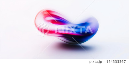 Abstract red and blue swirling shape on white background Abstract red and blue swirling shape on white background 124333367