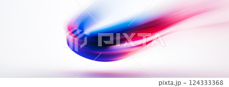 Abstract red and blue swirling shape on white background Abstract red and blue swirling shape on white background 124333368