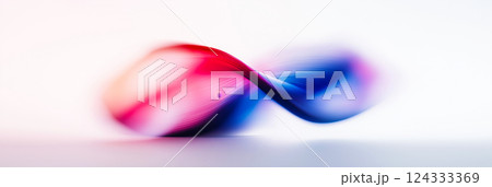 Abstract red and blue swirling shape on white background Abstract red and blue swirling shape on white background 124333369