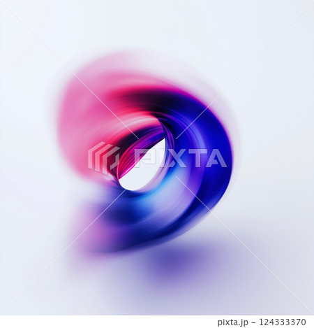 Abstract red and blue swirling shape on white background Abstract red and blue swirling shape on white background 124333370