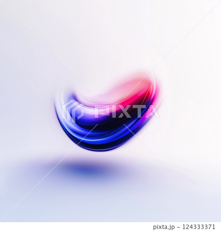 Abstract red and blue swirling shape on white background Abstract red and blue swirling shape on white background 124333371