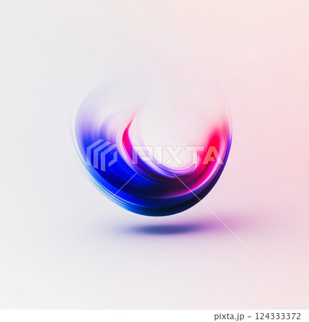 Abstract red and blue swirling shape on white background Abstract red and blue swirling shape on white background 124333372