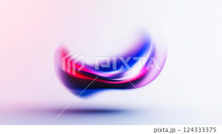 Abstract red and blue swirling shape on white background Abstract red and blue swirling shape on white background 124333375
