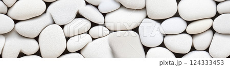 White pebble seamless texture background covering surface 124333453