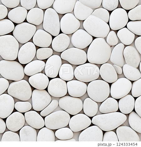 White pebble seamless texture background covering surface 124333454