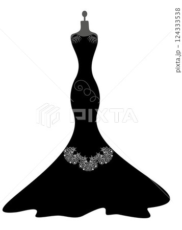 Evening dress on a mannequin. Evening dress on a mannequin. 124333538