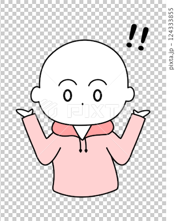 びっくりシンプル表情　赤色 124333855