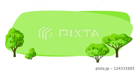 Background with trees. Spring or summer stylized plants. 124333885