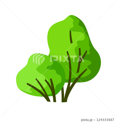 Stylized bush with leaves. Natural summer or spring image. Stylized bush with leaves. Natural summer or spring image. 124333887
