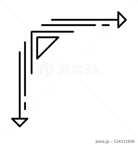Line geometric corner. Modern decorative linear element. 124333898