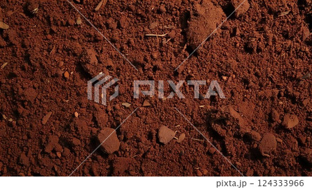 茶色の土の背景素材テクスチャ 16:9 動画サイズ対応 チラシ パンフレット素材 AI生成素材 124333966