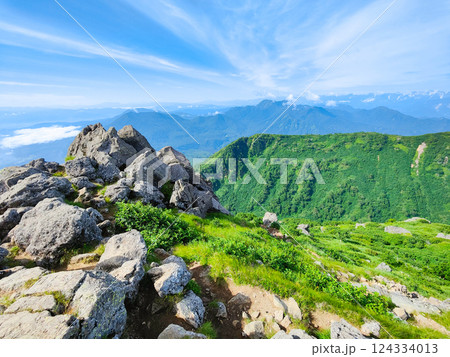 夏の火打山・妙高山登山(妙高山南峰から黒姫山・高妻山方面の眺め) 夏の火打山・妙高山登山(妙高山南峰から黒姫山・高妻山方面の眺め) 124334013