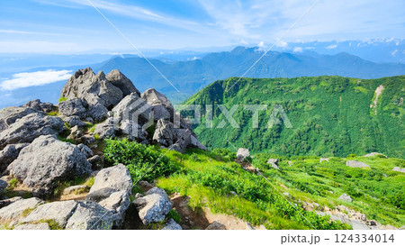 夏の火打山・妙高山登山(妙高山南峰から黒姫山・高妻山方面の眺め) 夏の火打山・妙高山登山(妙高山南峰から黒姫山・高妻山方面の眺め) 124334014