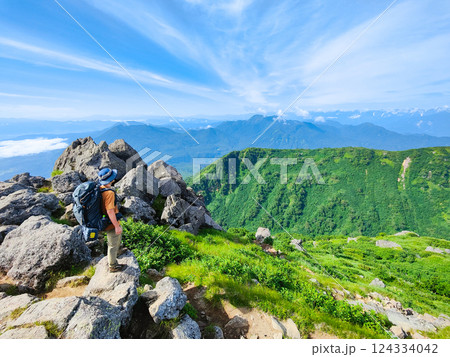 夏の火打山・妙高山登山(妙高山南峰から黒姫山・高妻山・北アルプスを望む) 夏の火打山・妙高山登山(妙高山南峰から黒姫山・高妻山・北アルプスを望む) 124334042