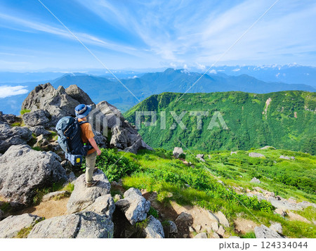 夏の火打山・妙高山登山(妙高山南峰から黒姫山・高妻山・北アルプスを望む) 夏の火打山・妙高山登山(妙高山南峰から黒姫山・高妻山・北アルプスを望む) 124334044