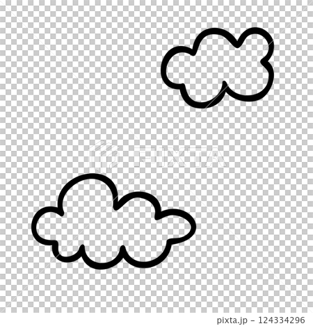 簡單的雲端插畫素材 124334296