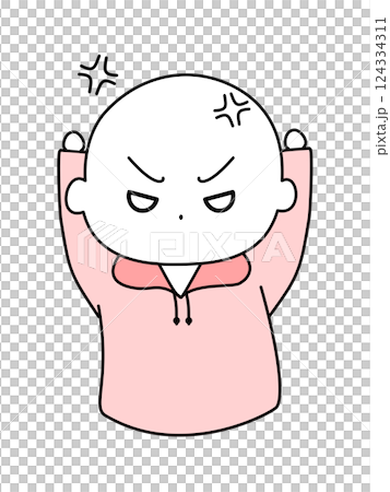 生氣簡單表情紅色 124334311