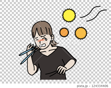 花粉症-一名年輕女子打噴嚏的例證 124334406