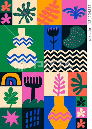 Abstract geometric mosaic seamless poster. 124334838