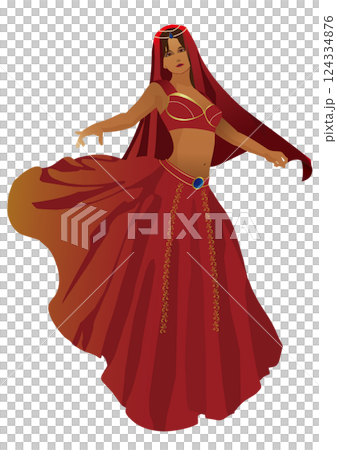 一個女人跳肚皮舞 124334876