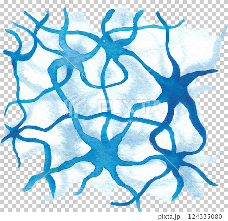 Abstract watercolor pattern of a neuron connections isolated on a white background 124335080