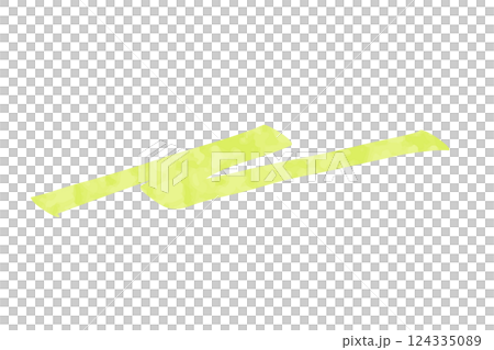 Marker pen-like underline set: yellow-green watercolor style 124335089